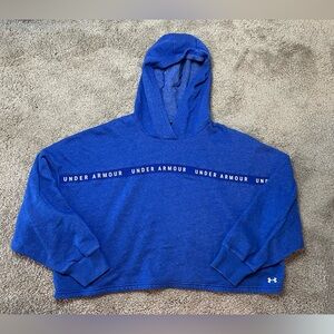 Under Armour Blue Cropped Loose Fit Hoodie Womens Large